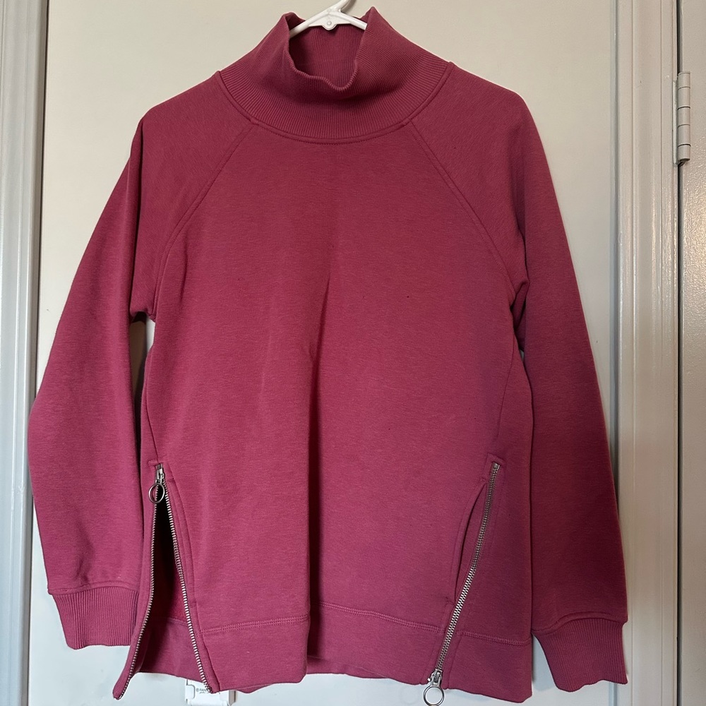 Athleta Cozy Karma side zip funnel neck sweat shirt